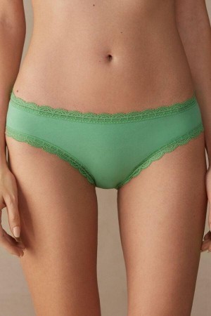 Mint Women's Intimissimi Cotton and Lace Panties | AU1656XFU