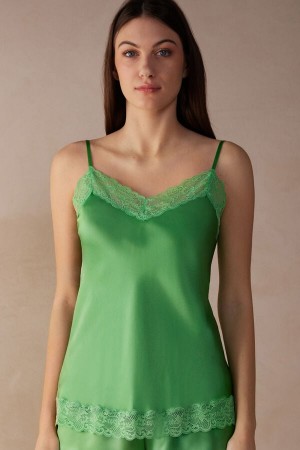 Mint Women's Intimissimi Lace and Silk Tank Top | AU2299FMM
