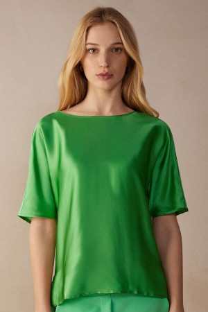 Mint Women's Intimissimi Silk and Modal Top Short Sleeve | AU2177CEI