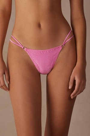 Pink Women's Intimissimi Cool Minimal String Thong Panties | AU1799ISZ
