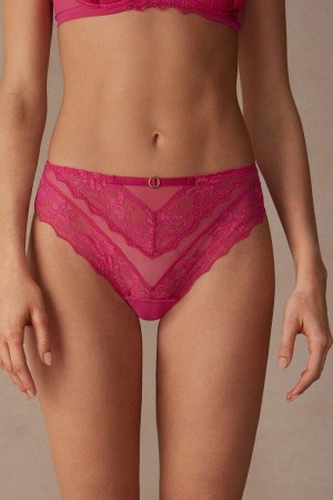 Pink Women's Intimissimi Fearless Femininity Hipster Brazilian Panties | AU1738NBA