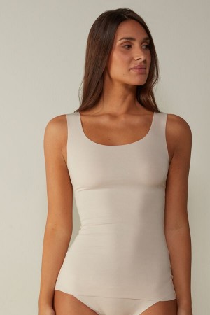 Pink Women's Intimissimi Seamless Supima® Cotton Tank Top | AU2356CET