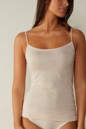Pink Women's Intimissimi Ultrafresh Supima® Cotton Vest Tank Top | AU2354BCE