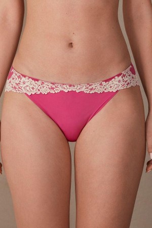 Pink / White Women's Intimissimi Pretty Flowers Panties | AU1676GLQ