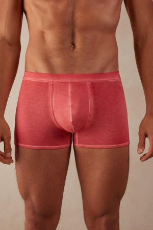 Red Men's Intimissimi Natural Fresh Supima® Cotton Boxer | AU1379RWH