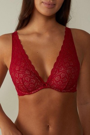 Red Women's Intimissimi Giorgia Balconette in Lace Bras | AU2459VDR