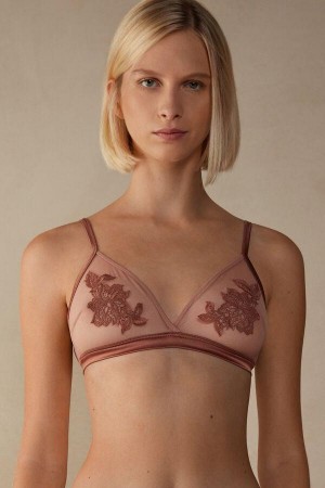 Rose Women's Intimissimi Layers of Lust Emma Triangle Bras | AU2651YUF