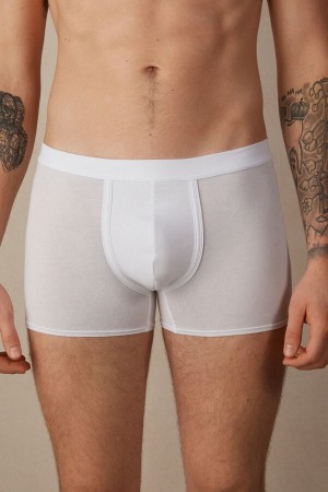 White Men's Intimissimi Natural Fresh Supima® Cotton Boxer | AU1410ORX