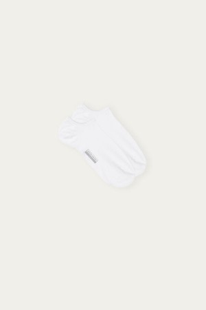White Men's Intimissimi No-show in Supima® Cotton Socks | AU1235HKW