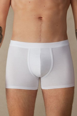 White Men's Intimissimi Supima® Cotton Loose Fit Boxer | AU1422XFU