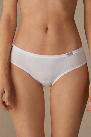 White Women's Intimissimi Cozy in Cotton Panties | AU1639RWH