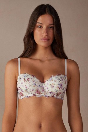 White Women's Intimissimi Dreaming of Spring Sofia Balconette Bras | AU3034RWU