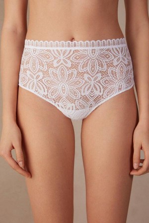 White Women's Intimissimi Hot Summer Days High Rise Hipster Brazilian Panties | AU1743RWH