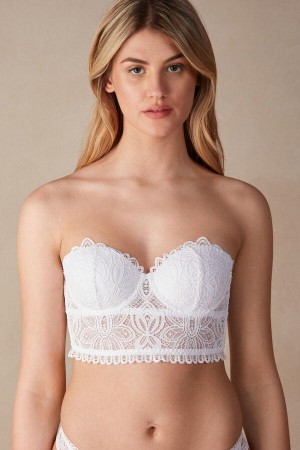 White Women's Intimissimi Hot Summer Days Giada Balconette Bustier Bras | AU2846YUQ