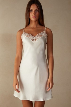 White Women's Intimissimi Lovely Day Silk Slip Lingerie | AU2108TVJ