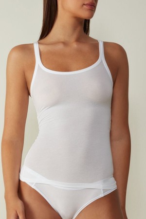 White Women's Intimissimi Ultralight Supima® Cotton Tank Top | AU2331XFY